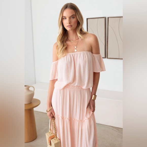 NWT-Sheer Off Shoulder Top & Maxi Skirt Set - Picture 2 of 7